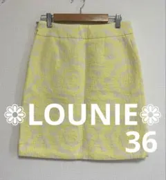 【美品】定価3万 LOUNIE 花柄ジャガード フランス製 タイトスカート 36のサムネイル
