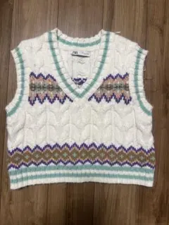 ZARA ケーブル編み ニットベスト