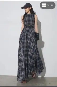 ANDREA&Co. AUBREY チェックブロッキングチュールワンピース