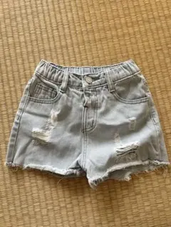 ダメージ加工 デニム半ズボン 6Y