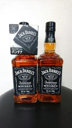 JACK DANIEL'S ウイスキー 700ml:2本セット/バンダナ付きのサムネイル