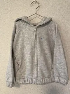 ZARA フード付きグレーパーカー 2-3歳　刺繍入り