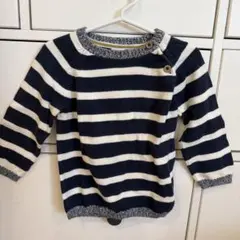 H&M ネイビーとホワイトストライプセーター 86