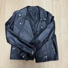 GUフェイクレザーバイカーブルゾン ジャンバーブラック　Mサイズ