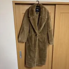 ZARA フェイクファーロングコート　Ｍ　ブラウン