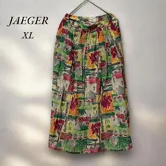 《イエガー》JAEGER フラワープリント フレアスカート XL マルチカラーのサムネイル