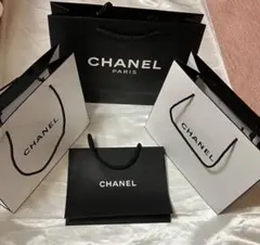 CHANEL ショッパー 大小4点セット 黒白