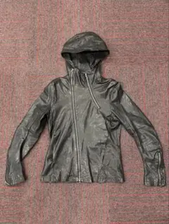 archive gimmick leather hoodie lgb y2k - メルカリ