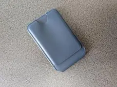 レザー製カードホルダーケース グレー