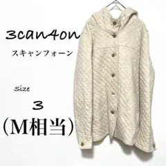 《 スキャンフォーン 》花柄フード付きキルティングアウター ジャケット 3（M）