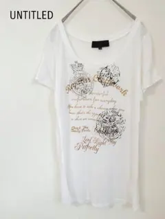 アンタイトル　半袖Tシャツ　白　薄手　リヨセル　なめらか　春夏　丈長め