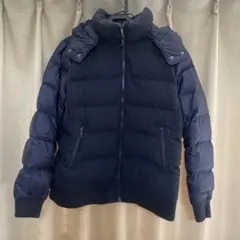 ネイビー フード付き ダウンジャケット XL
