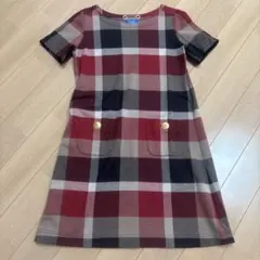 BURBERRY バーバリーブルーレーベル 7分丈 ワンピース 赤チェック 36