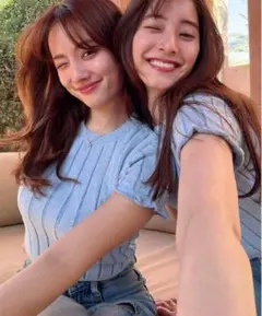 ZARA ライトブルー フリル袖 半袖ニット