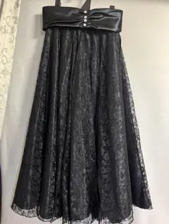 エレガント ブラック フレアスカート