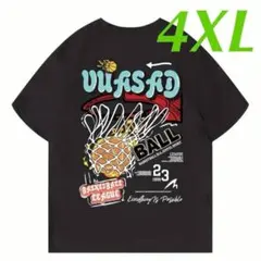 メンズ　ロゴ　Tシャツ　半袖　黒　ブラック　バスケットボール　4XL 5L