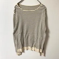長袖ニット ボーダー柄 薄手✨ トップス レディース