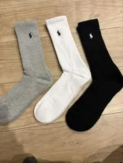 ポロ・ラルフ・ローレン クルーソックス 3足セット