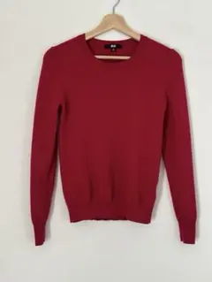 UNIQLO クルーネック カシミヤ100% ニット 濃ピンク Mサイズ