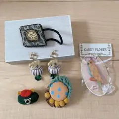 ハンドメイド作家さんのアクセサリー まとめ売り セット ヘアゴム ブローチ耳飾り