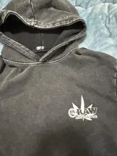 RAW フードパーカー ブラック