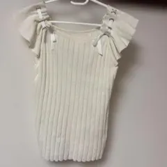 GRL ノースリーブ ニット ホワイト トップス