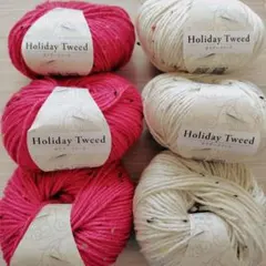 11 人気 ホリデーツイード　色番1、9 ユザワヤ　 6玉セット　メリノウール