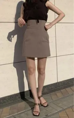 SNIDEL ハイウエストスカショーパン　モカ