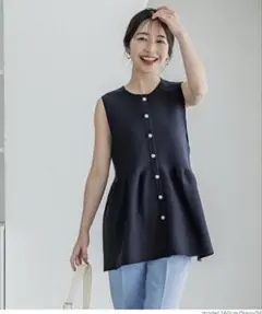 coca コカ スポンディッシュペプラムベスト パール