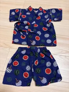 スイカ柄　甚平　男の子　90cm