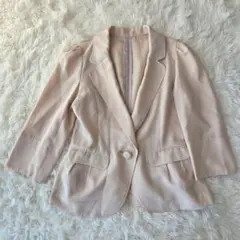 テーラードジャケット　M　七分袖　フォーマル　9号　オフィス　上品　フェミニン