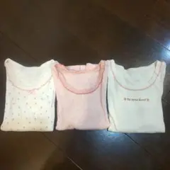キッズ長袖肌着　ロンT　インナー　100サイズ　 3枚セット 女の子