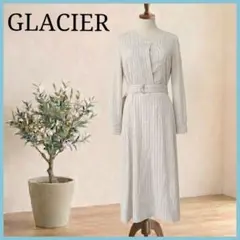 GLACIER グラシア 美品 ストライプ ロングワンピース 膝丈 Mサイズ