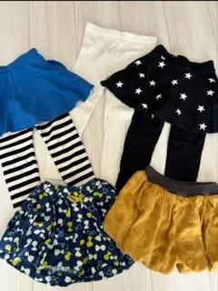 女の子　ズボン、スカーツ　ボトムス5点セット90cm　保育園着