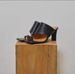 todayful Square Leather Sandals ブラック　38のサムネイル