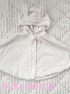 MIKI HOUSE ウサギ耳付きフードポンチョ