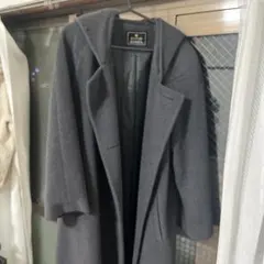 DAVID フード付きグレーロングコート