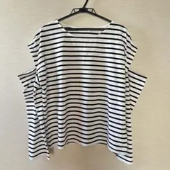 長袖 トップス 肩出し ボーダー Mサイズ