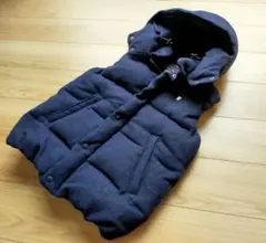 美品ジムフレックス　ウール素材ダウンベスト　MOON社ツイードネイビーМ 美品ジムフレックス ウール素材ダウンベスト MOON社ツイードネイビーМ