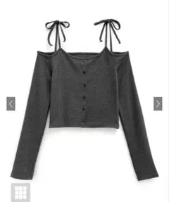 【完売品】GRLショルダーリボンオフショルテレコリブトップス [dk1263]