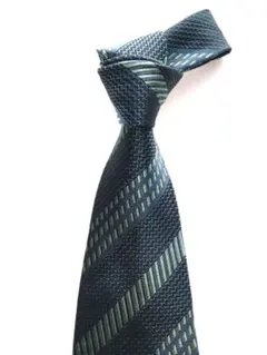 アルマーニコレツィオーニ ネクタイ ブルー グリーン ストライプ イタリア製