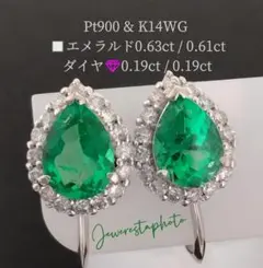 大粒】 PT900 4.42ct ガーネット ダイヤモンド イヤリング - メルカリ
