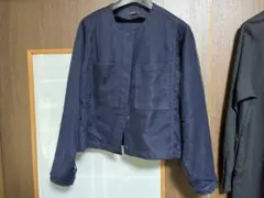EMODA ノーカラー　ジャケット　ネイビーのサムネイル