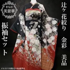 振袖セット 辻ヶ花絞り 銀通し 美品