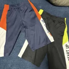 ハーフパンツ 120cm ネイビー オレンジ 黒 蛍光イエロー