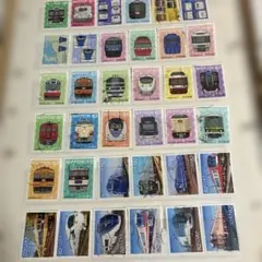 日本使用済切手コレクション　　電車７４枚