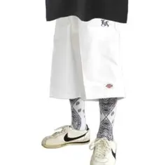 DICKIES LA【40】ショーツ ロサンゼルス ギャングスタ チカーノ 白