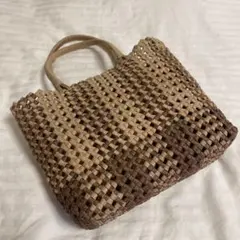 ベージュブラウンのかごバッグ　未使用