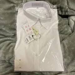 ホワイト 半袖ワイシャツ ポリエステル