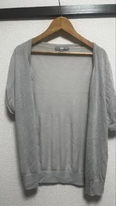 UNIQLO 半袖カーディガン ライトグレー　 M